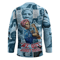 Harriet Tubman Hockey Jersey Newspaper Collage Design We Out Quote Strong Woman Tribute Underground Railroad Legacy - Wonder Print Shop