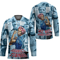 Harriet Tubman Hockey Jersey Newspaper Collage Design We Out Quote Strong Woman Tribute Underground Railroad Legacy - Wonder Print Shop