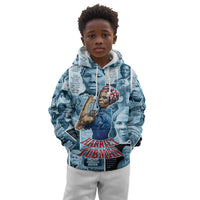 Harriet Tubman Kid Hoodie Newspaper Collage Design We Out Quote Strong Woman Tribute Underground Railroad Legacy - Wonder Print Shop
