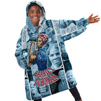 Harriet Tubman Kid Wearable Blanket Hoodie Newspaper Collage Design We Out Quote Strong Woman Tribute Underground Railroad Legacy - Wonder Print Shop