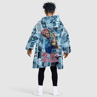 Harriet Tubman Kid Wearable Blanket Hoodie Newspaper Collage Design We Out Quote Strong Woman Tribute Underground Railroad Legacy - Wonder Print Shop