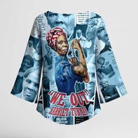 Harriet Tubman Kimono Sleeve Blouse Newspaper Collage Design We Out Quote Strong Woman Tribute Underground Railroad Legacy - Wonder Print Shop