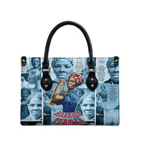 Harriet Tubman Leather Bag Newspaper Collage Design We Out Quote Strong Woman Tribute Underground Railroad Legacy - Wonder Print Shop