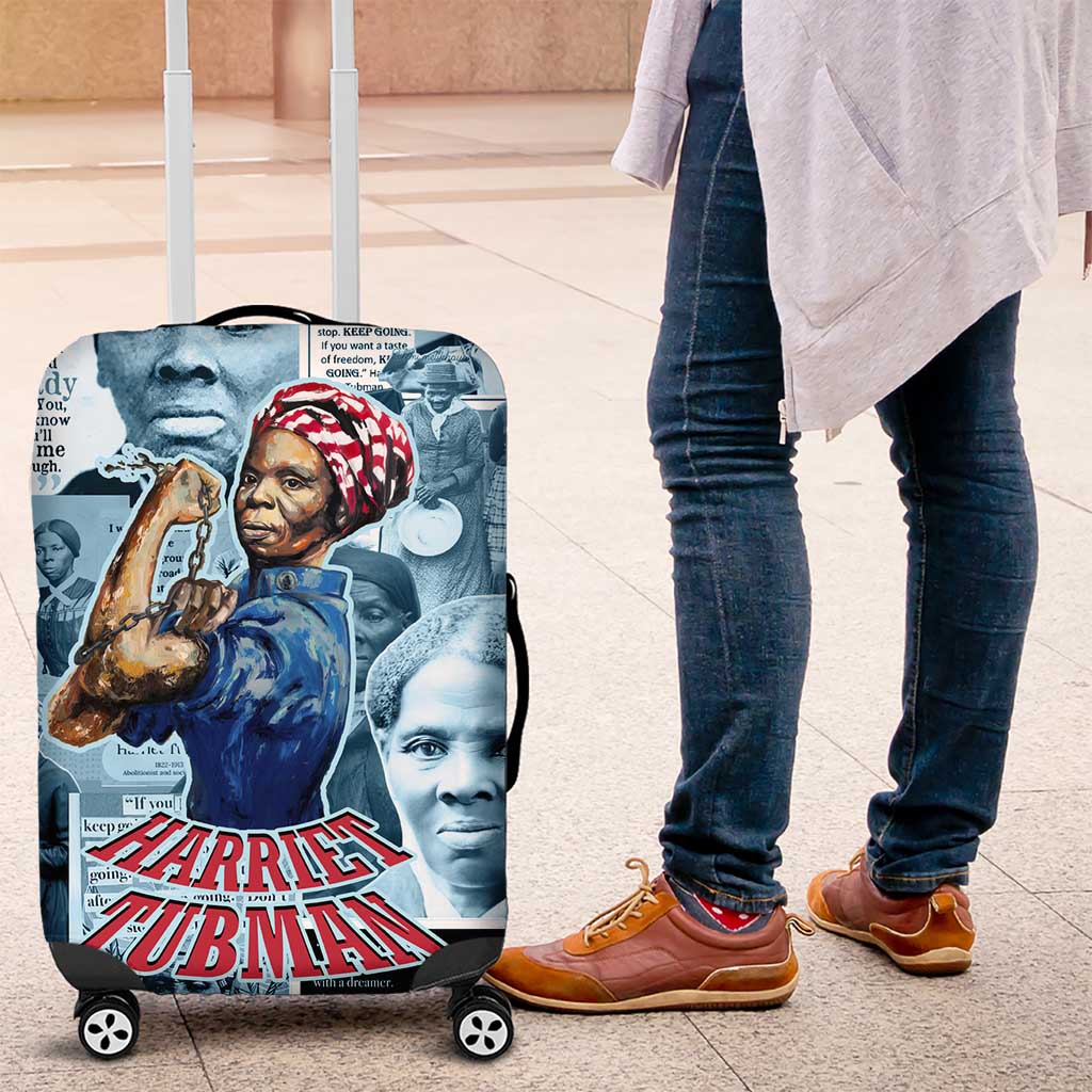 Harriet Tubman Luggage Cover Newspaper Collage Design We Out Quote Strong Woman Tribute Underground Railroad Legacy - Wonder Print Shop