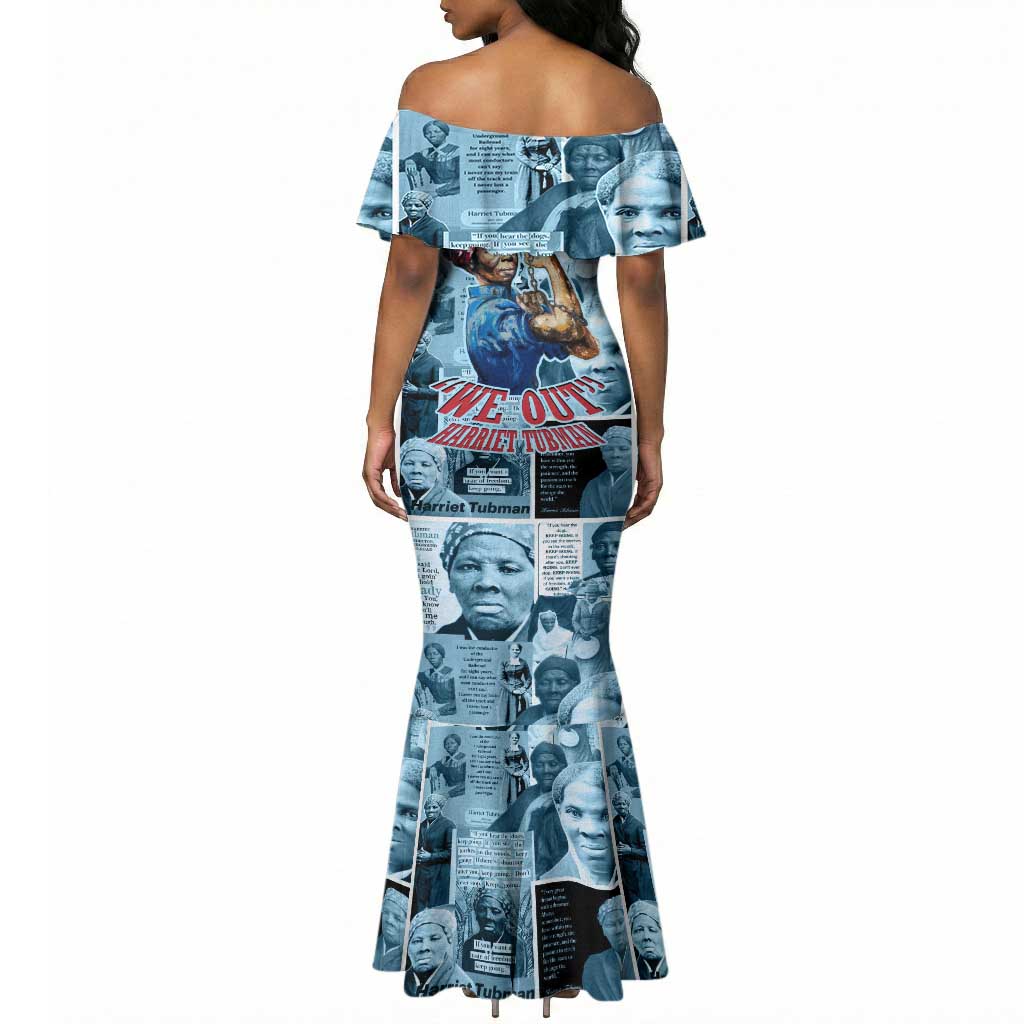 Harriet Tubman Mermaid Dress Newspaper Collage Design We Out Quote Strong Woman Tribute Underground Railroad Legacy TS04
