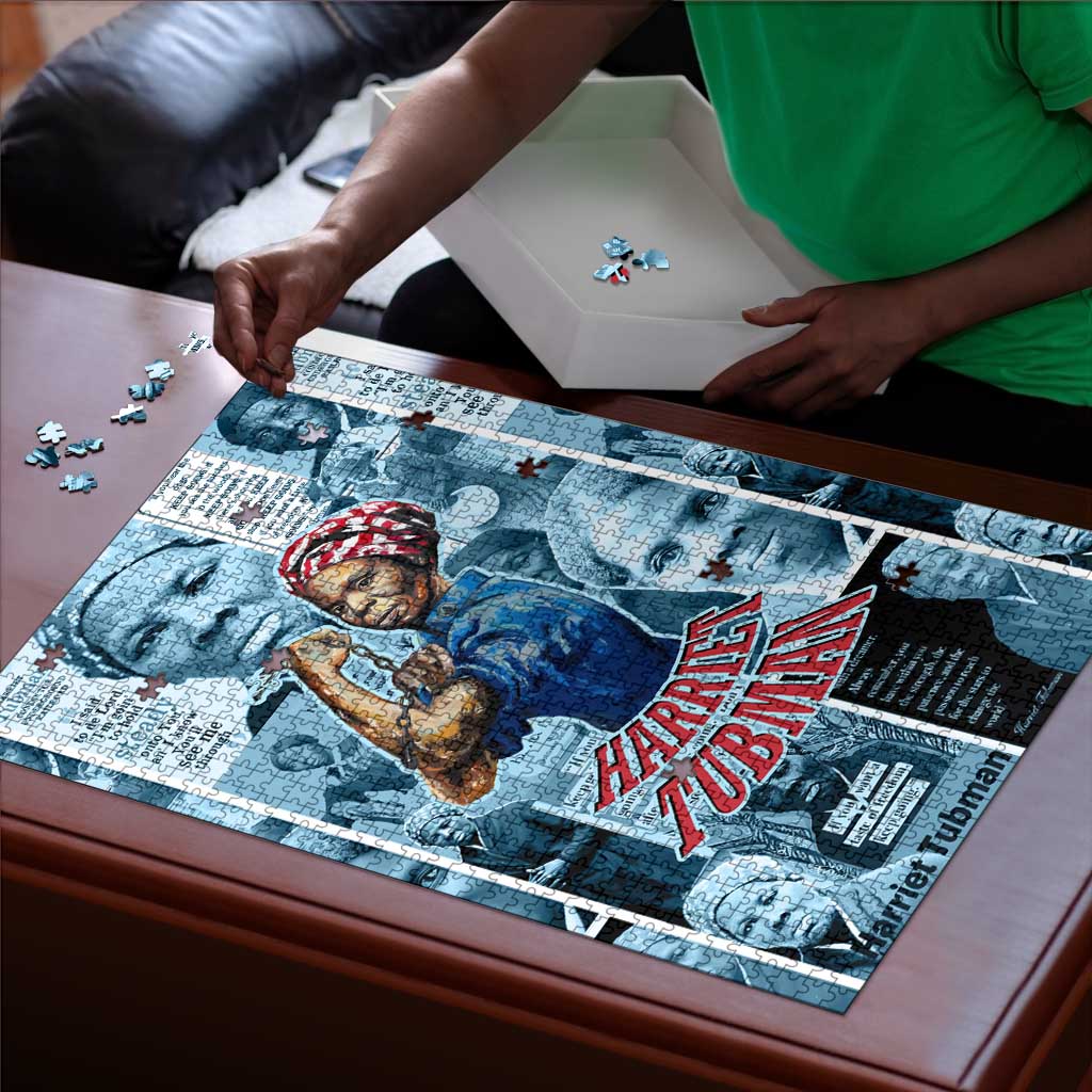 Harriet Tubman Puzzle Newspaper Collage Design We Out Quote Strong Woman Tribute Underground Railroad Legacy - Wonder Print Shop