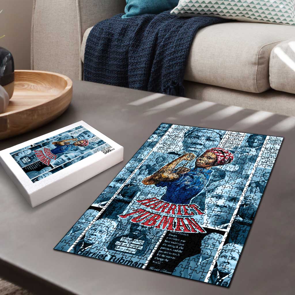 Harriet Tubman Puzzle Newspaper Collage Design We Out Quote Strong Woman Tribute Underground Railroad Legacy - Wonder Print Shop
