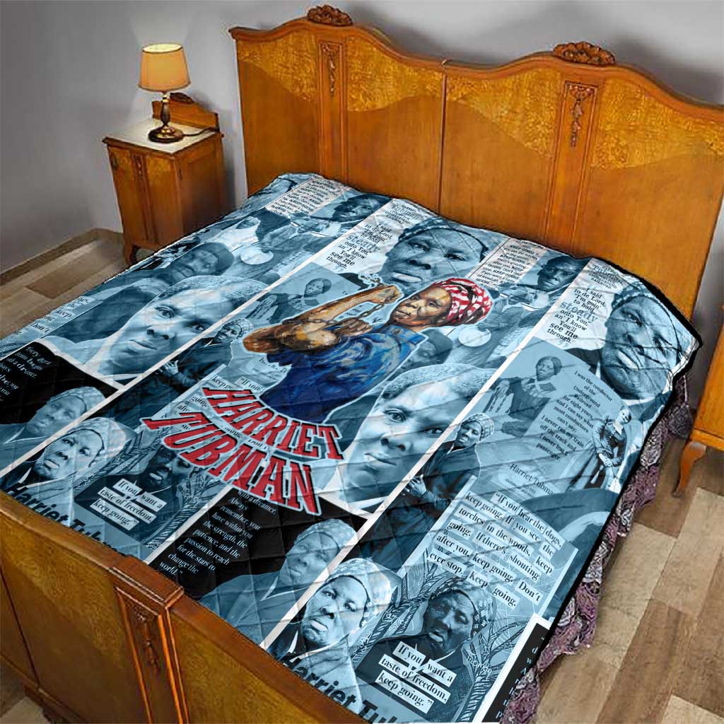 Harriet Tubman Quilt Newspaper Collage Design We Out Quote Strong Woman Tribute Underground Railroad Legacy - Wonder Print Shop