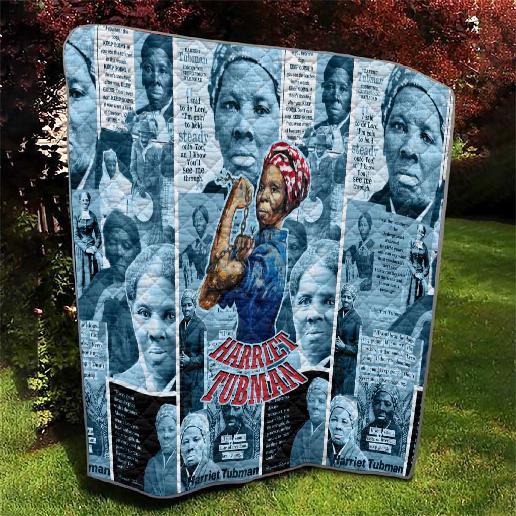 Harriet Tubman Quilt Newspaper Collage Design We Out Quote Strong Woman Tribute Underground Railroad Legacy - Wonder Print Shop