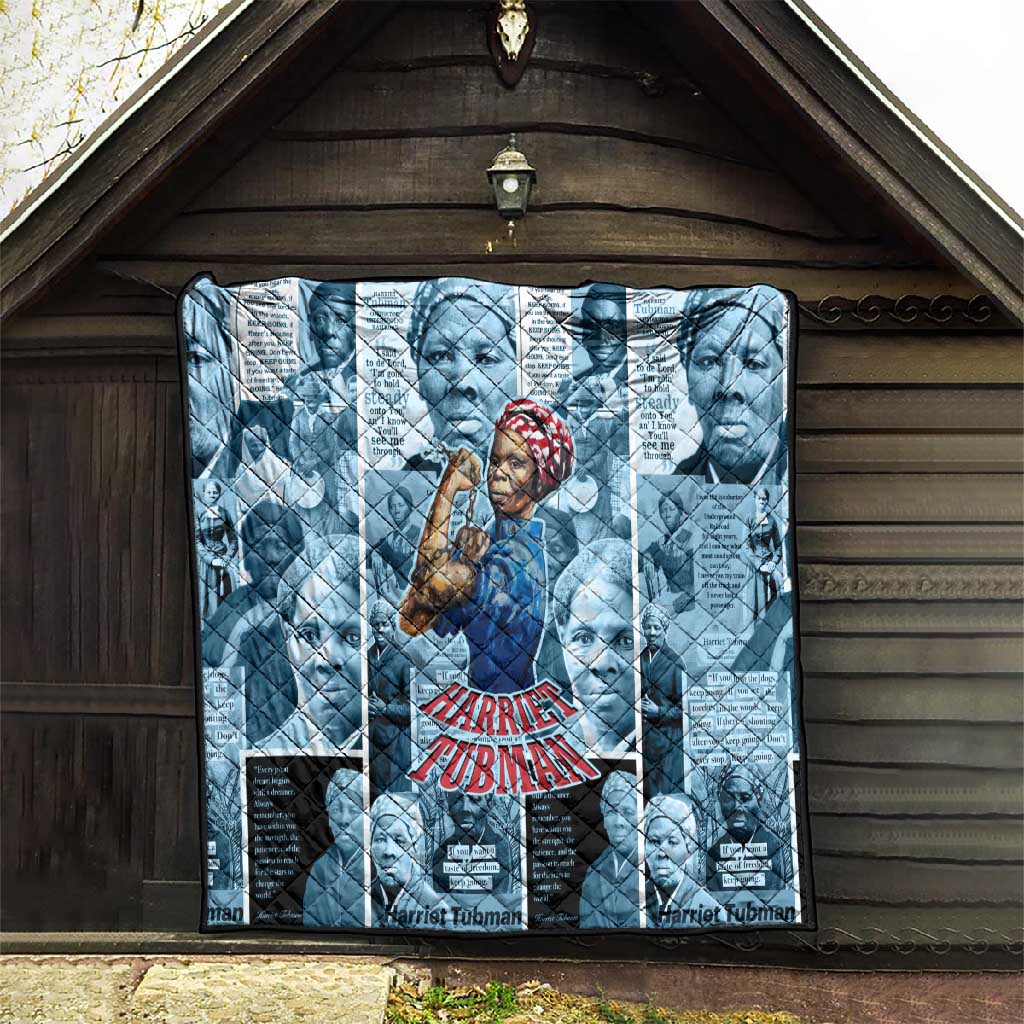 Harriet Tubman Quilt Newspaper Collage Design We Out Quote Strong Woman Tribute Underground Railroad Legacy - Wonder Print Shop