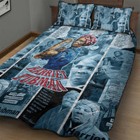 Harriet Tubman Quilt Bed Set Newspaper Collage Design We Out Quote Strong Woman Tribute Underground Railroad Legacy - Wonder Print Shop