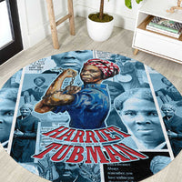 Harriet Tubman Round Carpet Newspaper Collage Design We Out Quote Strong Woman Tribute Underground Railroad Legacy - Wonder Print Shop