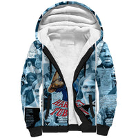 Harriet Tubman Sherpa Hoodie Newspaper Collage Design We Out Quote Strong Woman Tribute Underground Railroad Legacy - Wonder Print Shop