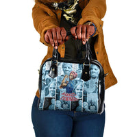 Harriet Tubman Shoulder Handbag Newspaper Collage Design We Out Quote Strong Woman Tribute Underground Railroad Legacy - Wonder Print Shop