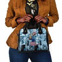 Harriet Tubman Shoulder Handbag Newspaper Collage Design We Out Quote Strong Woman Tribute Underground Railroad Legacy - Wonder Print Shop