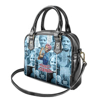 Harriet Tubman Shoulder Handbag Newspaper Collage Design We Out Quote Strong Woman Tribute Underground Railroad Legacy - Wonder Print Shop