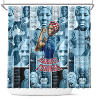 Harriet Tubman Shower Curtain Newspaper Collage Design We Out Quote Strong Woman Tribute Underground Railroad Legacy - Wonder Print Shop