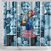 Harriet Tubman Shower Curtain Newspaper Collage Design We Out Quote Strong Woman Tribute Underground Railroad Legacy - Wonder Print Shop
