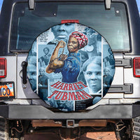 Harriet Tubman Spare Tire Cover Newspaper Collage Design We Out Quote Strong Woman Tribute Underground Railroad Legacy - Wonder Print Shop