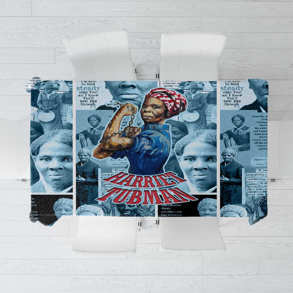 Harriet Tubman Tablecloth Newspaper Collage Design We Out Quote Strong Woman Tribute Underground Railroad Legacy - Wonder Print Shop