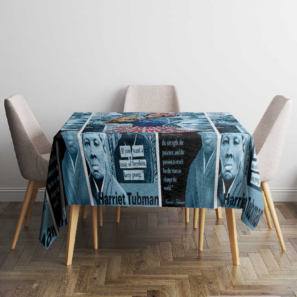 Harriet Tubman Tablecloth Newspaper Collage Design We Out Quote Strong Woman Tribute Underground Railroad Legacy - Wonder Print Shop