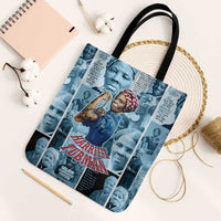 Harriet Tubman Tote Bag Newspaper Collage Design We Out Quote Strong Woman Tribute Underground Railroad Legacy - Wonder Print Shop