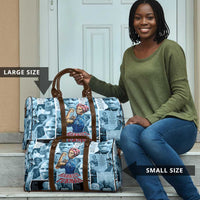 Harriet Tubman Travel Bag Newspaper Collage Design We Out Quote Strong Woman Tribute Underground Railroad Legacy - Wonder Print Shop