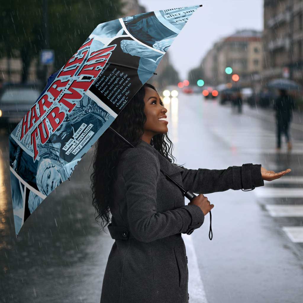 Harriet Tubman Umbrella Newspaper Collage Design We Out Quote Strong Woman Tribute Underground Railroad Legacy - Wonder Print Shop
