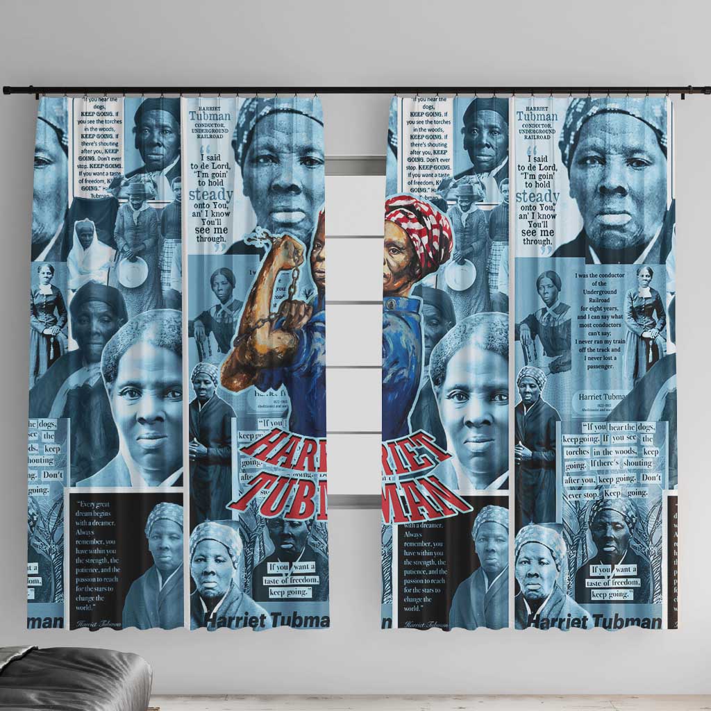 Harriet Tubman Window Curtain Newspaper Collage Design We Out Quote Strong Woman Tribute Underground Railroad Legacy - Wonder Print Shop