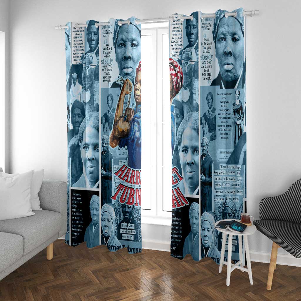 Harriet Tubman Window Curtain Newspaper Collage Design We Out Quote Strong Woman Tribute Underground Railroad Legacy - Wonder Print Shop