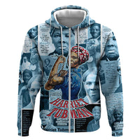 Harriet Tubman Zip Hoodie Newspaper Collage Design We Out Quote Strong Woman Tribute Underground Railroad Legacy - Wonder Print Shop