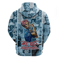 Harriet Tubman Zip Hoodie Newspaper Collage Design We Out Quote Strong Woman Tribute Underground Railroad Legacy - Wonder Print Shop