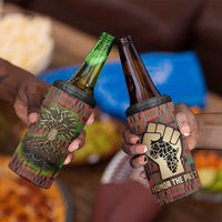 Black Heritage Tree 4 in 1 Can Cooler Tumbler African Root Black History Kente Pattern