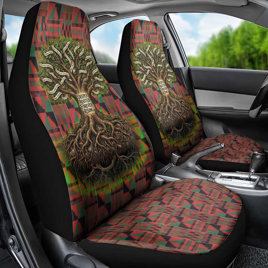 Black Heritage Tree Car Seat Cover African Root Black History Kente Pattern