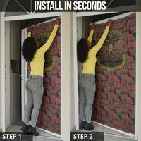 Black Heritage Tree Door Cover African Root Black History Kente Pattern