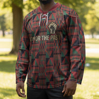 Black Heritage Tree Hockey Jersey African Root Black History Kente Pattern