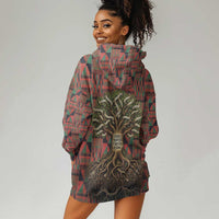 Black Heritage Tree Hoodie Dress African Root Black History Kente Pattern