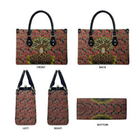 Black Heritage Tree Leather Bag African Root Black History Kente Pattern