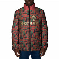 Black Heritage Tree Padded Jacket African Root Black History Kente Pattern