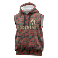 Black Heritage Tree Sleeveless Hoodie African Root Black History Kente Pattern