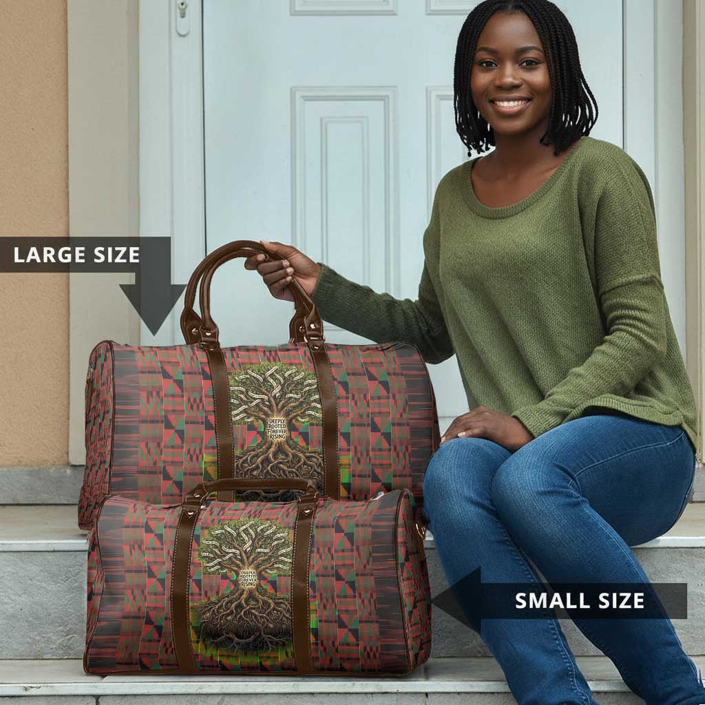 Black Heritage Tree Travel Bag African Root Black History Kente Pattern