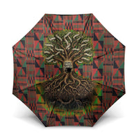 Black Heritage Tree Umbrella African Root Black History Kente Pattern