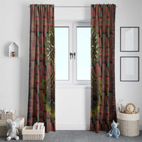 Black Heritage Tree Window Curtain African Root Black History Kente Pattern