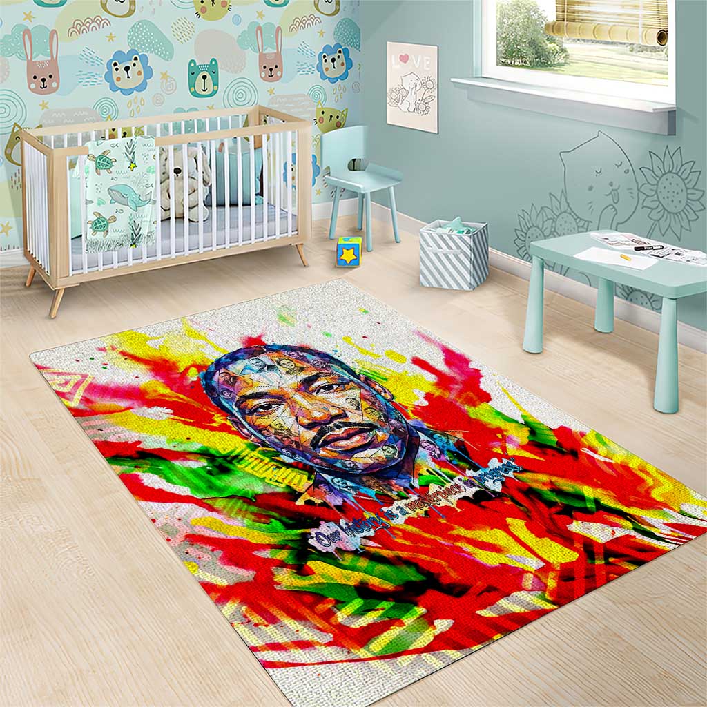 MLK Black Excellence Area Rug Martin Luther King Jr Colorful Abstract Watercolor