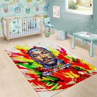MLK Black Excellence Area Rug Martin Luther King Jr Colorful Abstract Watercolor
