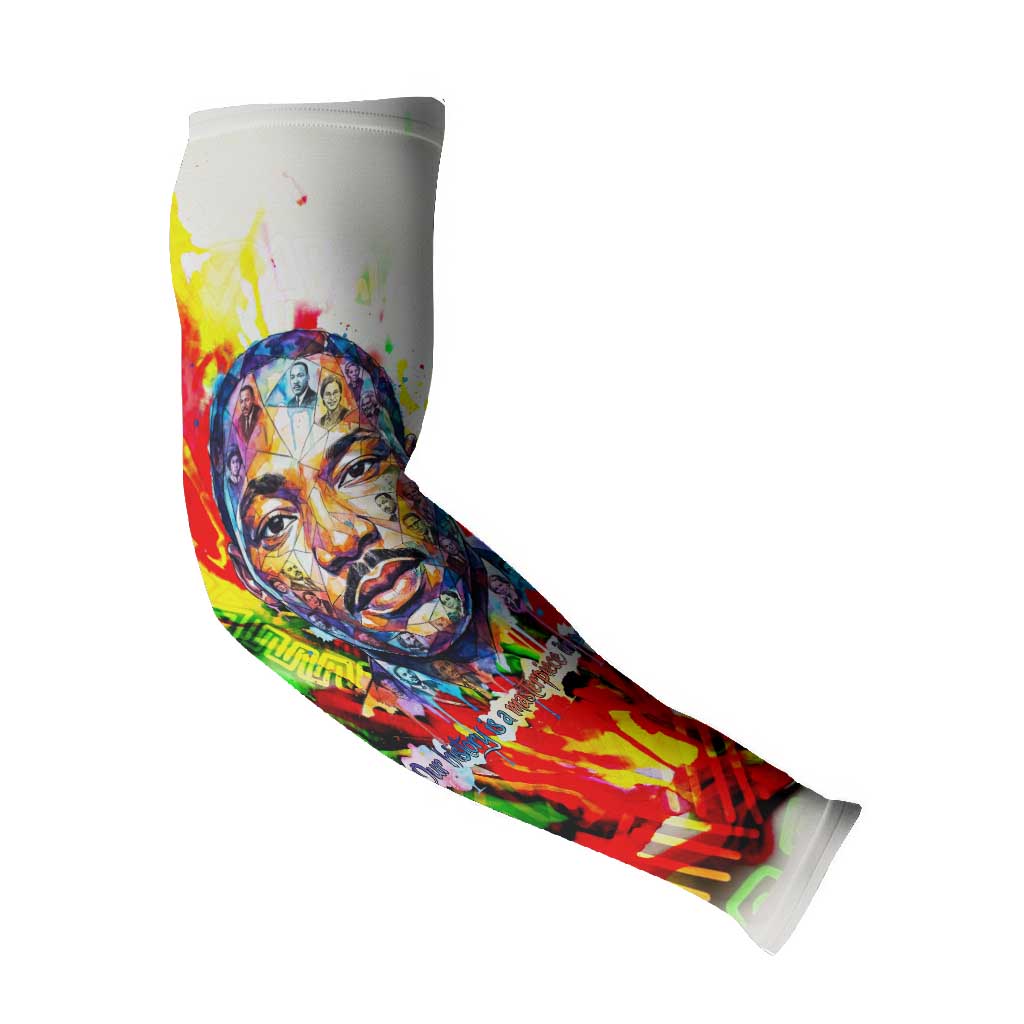 MLK Black Excellence Arm Sleeves Martin Luther King Jr Colorful Abstract Watercolor