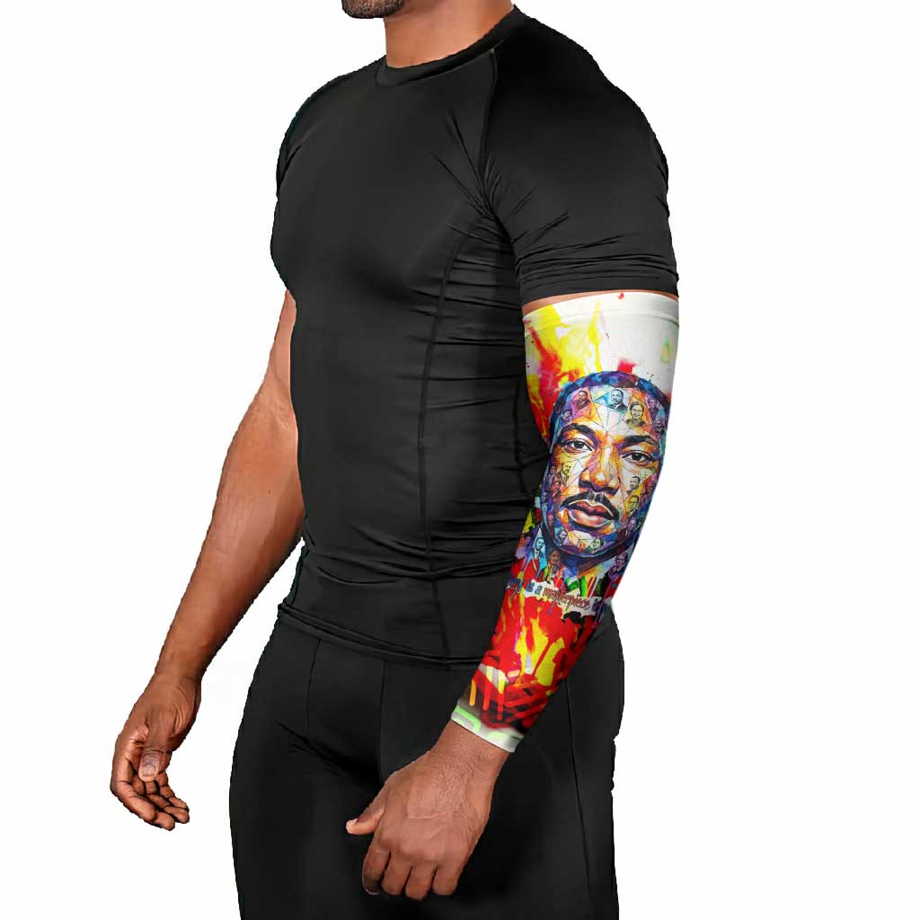 MLK Black Excellence Arm Sleeves Martin Luther King Jr Colorful Abstract Watercolor