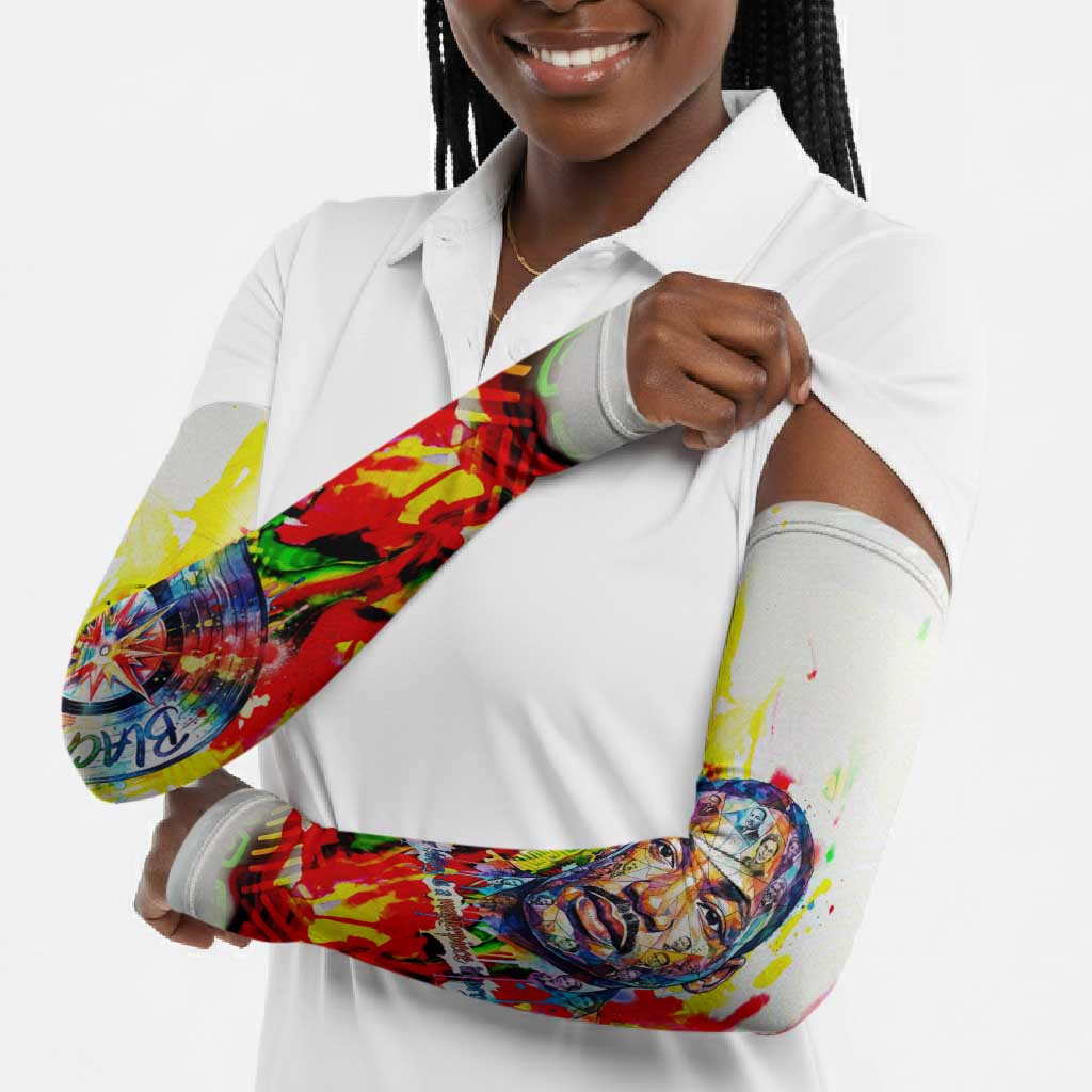 MLK Black Excellence Arm Sleeves Martin Luther King Jr Colorful Abstract Watercolor