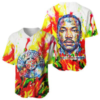 MLK Black Excellence Baseball Jersey Martin Luther King Jr Colorful Abstract Watercolor