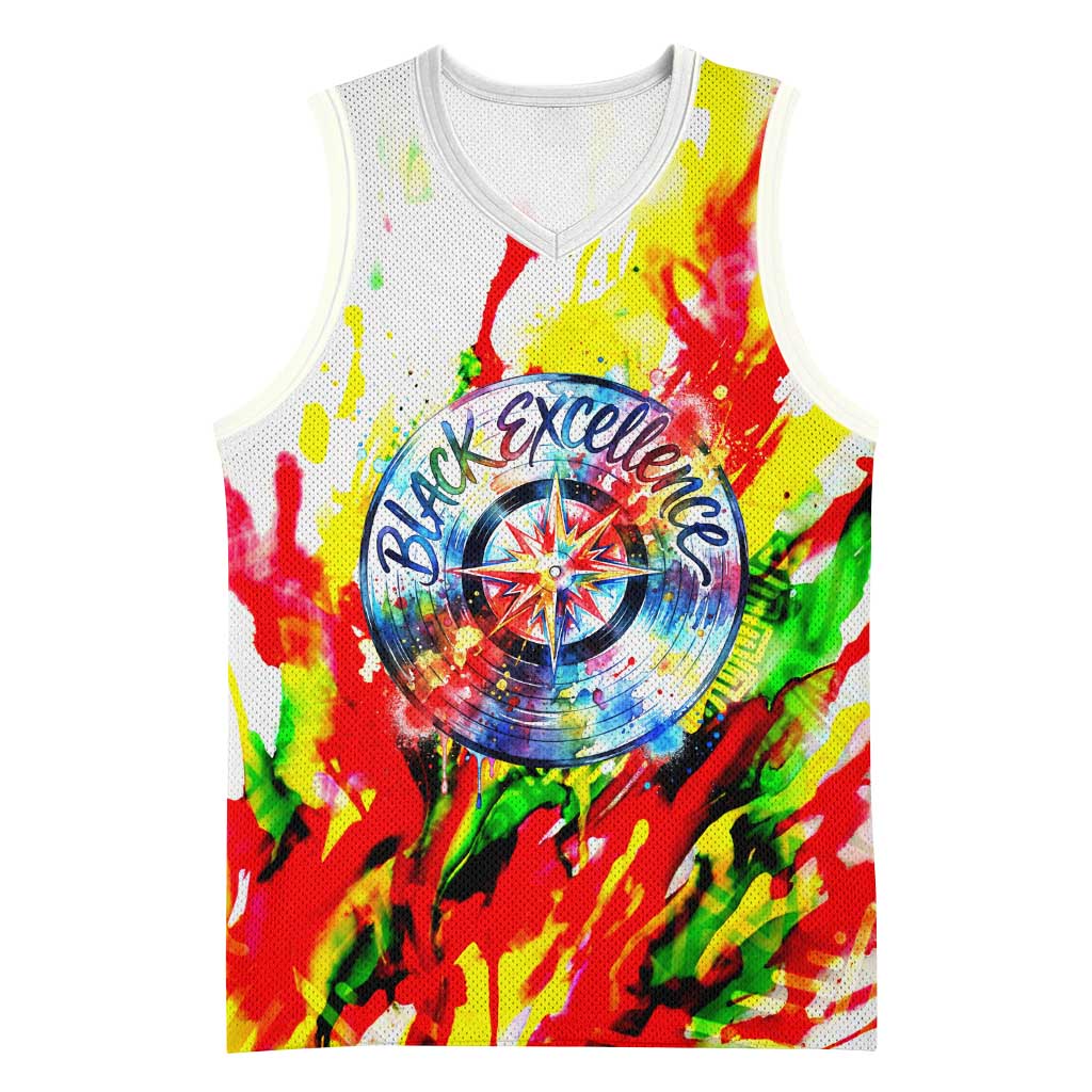 MLK Black Excellence Basketball Jersey Martin Luther King Jr Colorful Abstract Watercolor